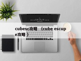 cubesc攻略 （cube escupe攻略 ）