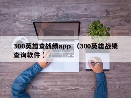 300英雄查战绩app （300英雄战绩查询软件 ）
