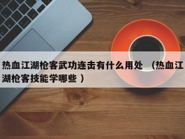 热血江湖枪客武功连击有什么用处 （热血江湖枪客技能学哪些 ）