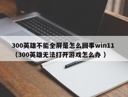 300英雄不能全屏是怎么回事win11 （300英雄无法打开游戏怎么办 ）