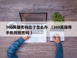 300英雄密码忘了怎么办 （300英雄用手机找回密码 ）