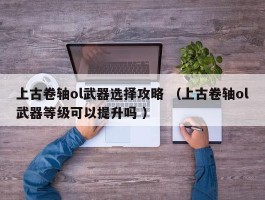 上古卷轴ol武器选择攻略 （上古卷轴ol武器等级可以提升吗 ）