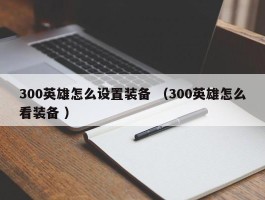 300英雄怎么设置装备 （300英雄怎么看装备 ）