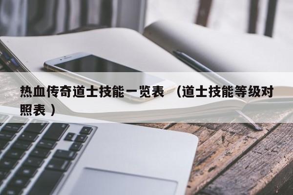 热血传奇道士技能一览表 (道士技能等级对照表 )